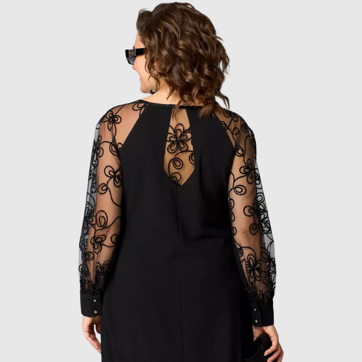 Air | Κομψό μαύρο φόρεμα με κομψά μανίκια