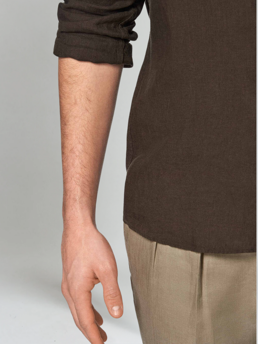 Εσπαντρίγια Λινέν Μλουζάκι - Σκούρο Καφέ