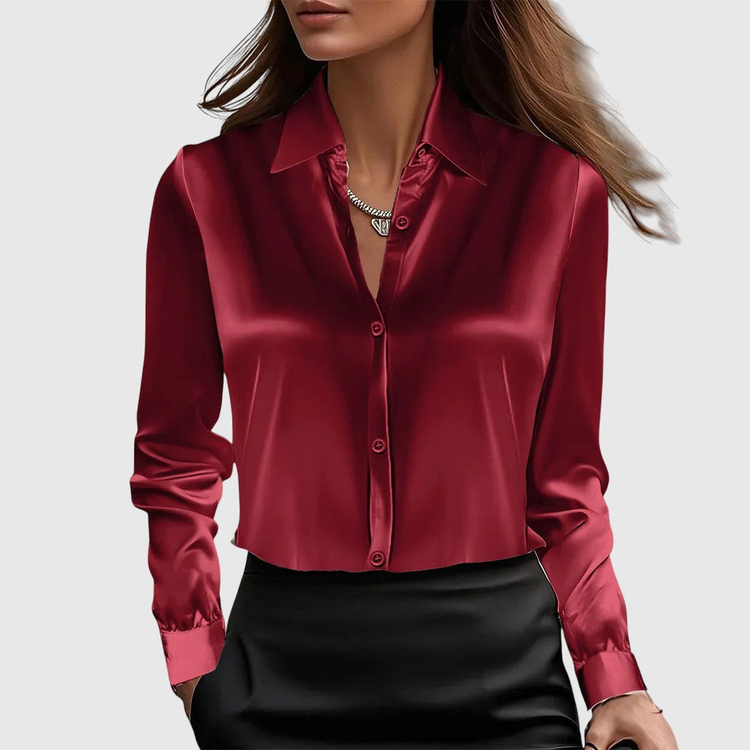 Λούσι – κομψό σατέν πουκάμισο 