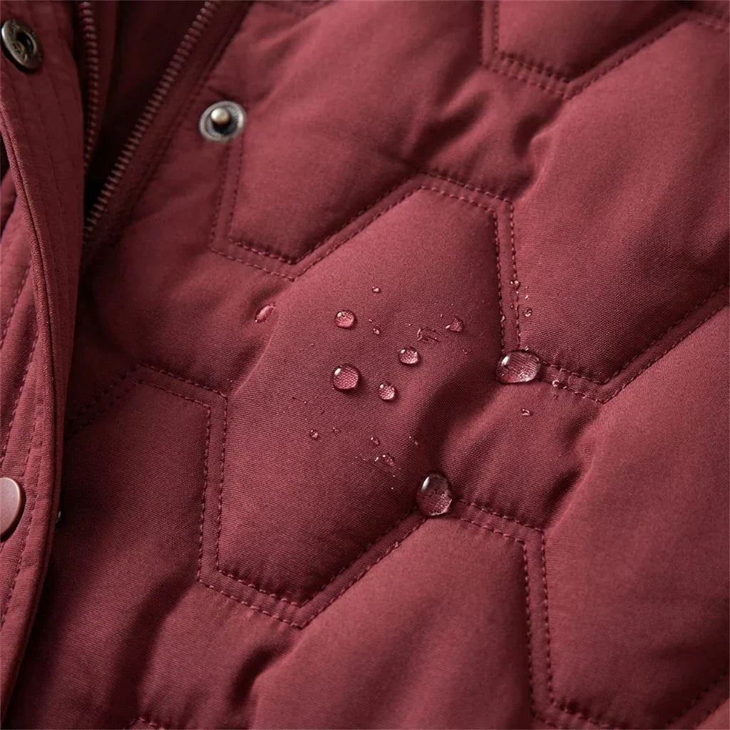 Lumière - Μακρύ μπουφάν με φτερά και κουκούλα